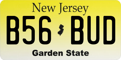 NJ license plate B56BUD