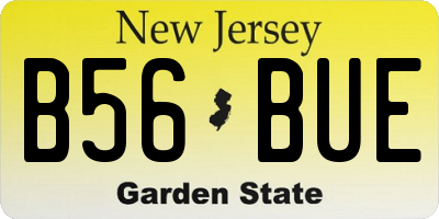NJ license plate B56BUE