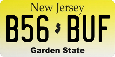 NJ license plate B56BUF