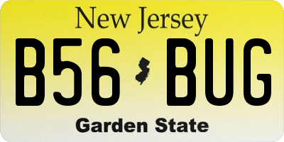 NJ license plate B56BUG