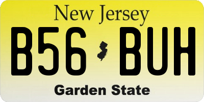 NJ license plate B56BUH