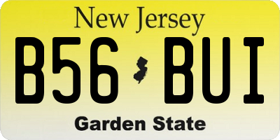 NJ license plate B56BUI