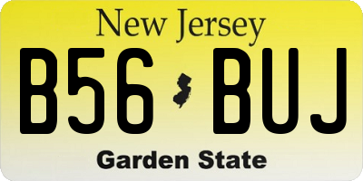 NJ license plate B56BUJ