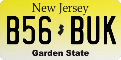 NJ license plate B56BUK