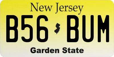 NJ license plate B56BUM