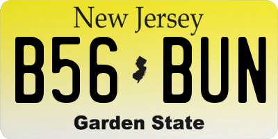 NJ license plate B56BUN