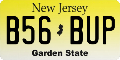 NJ license plate B56BUP
