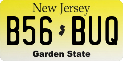 NJ license plate B56BUQ