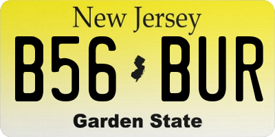 NJ license plate B56BUR