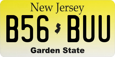NJ license plate B56BUU