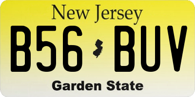 NJ license plate B56BUV