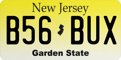 NJ license plate B56BUX