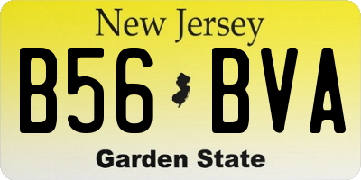NJ license plate B56BVA