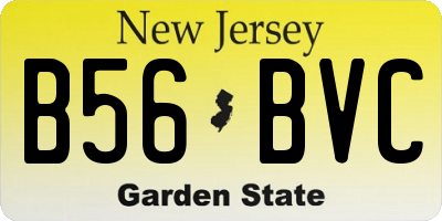 NJ license plate B56BVC