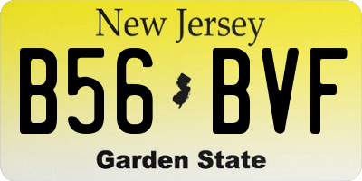 NJ license plate B56BVF
