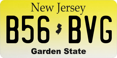 NJ license plate B56BVG