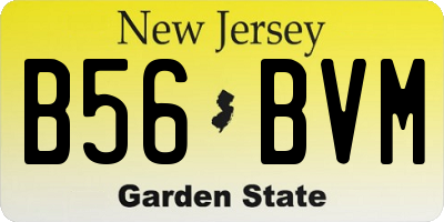 NJ license plate B56BVM
