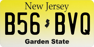NJ license plate B56BVQ