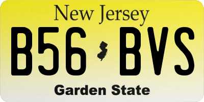 NJ license plate B56BVS