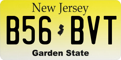 NJ license plate B56BVT