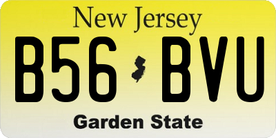 NJ license plate B56BVU
