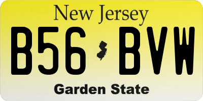 NJ license plate B56BVW