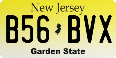 NJ license plate B56BVX