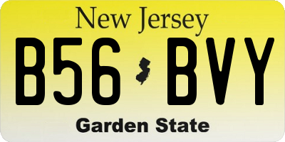 NJ license plate B56BVY