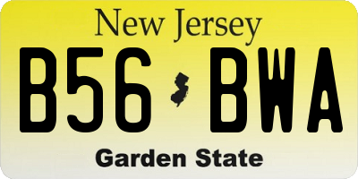 NJ license plate B56BWA