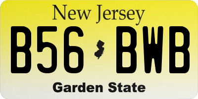 NJ license plate B56BWB