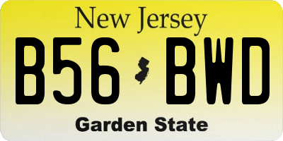 NJ license plate B56BWD