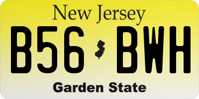NJ license plate B56BWH