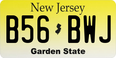 NJ license plate B56BWJ