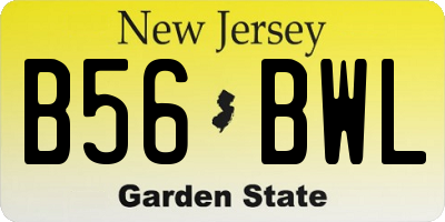 NJ license plate B56BWL
