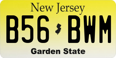 NJ license plate B56BWM