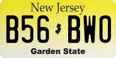NJ license plate B56BWO