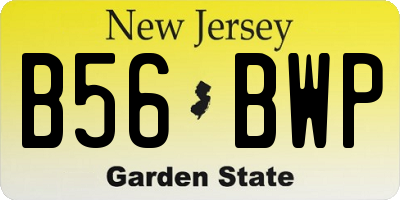 NJ license plate B56BWP