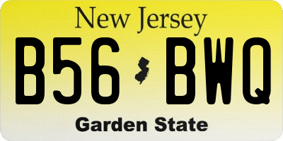 NJ license plate B56BWQ