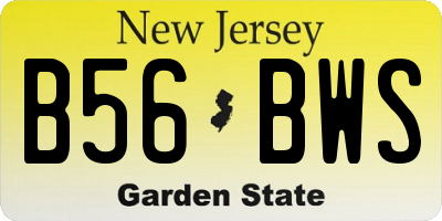 NJ license plate B56BWS