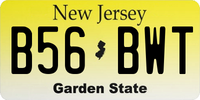 NJ license plate B56BWT