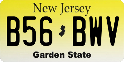NJ license plate B56BWV