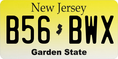 NJ license plate B56BWX