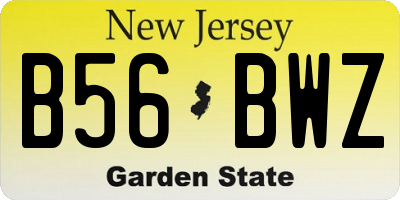 NJ license plate B56BWZ