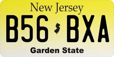 NJ license plate B56BXA
