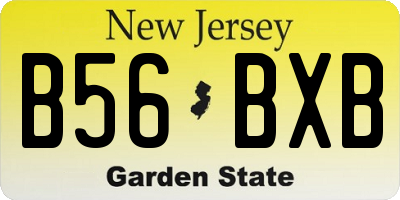 NJ license plate B56BXB