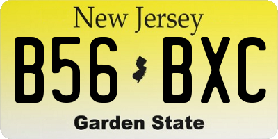 NJ license plate B56BXC