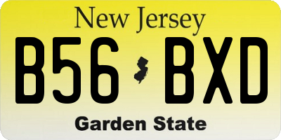 NJ license plate B56BXD