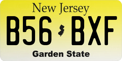 NJ license plate B56BXF