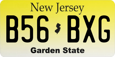 NJ license plate B56BXG