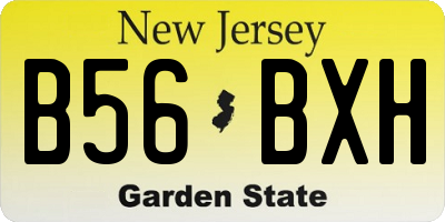 NJ license plate B56BXH